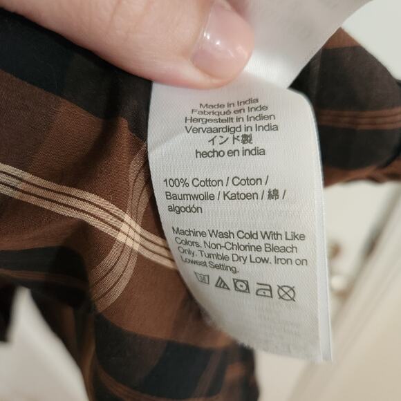 J Crew Smocked Puff-Sleeve  Midi Dress in Brown Friday Plaid, Small - Picture 10 of 11